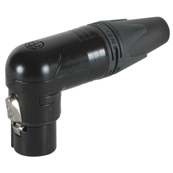 Main product image for Neutrik NC3FRX-B XLR Right Angle Female Black Gold 092-028